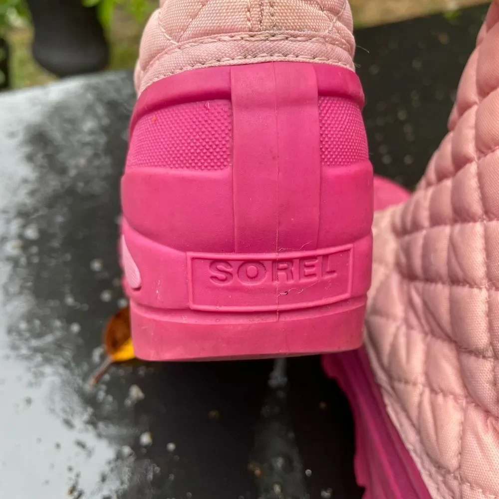 SOREL Powder Storm Pink Quilted Lined Pull On Winter Snow Boots